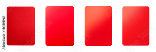 Set of red card isolated on transparent background	