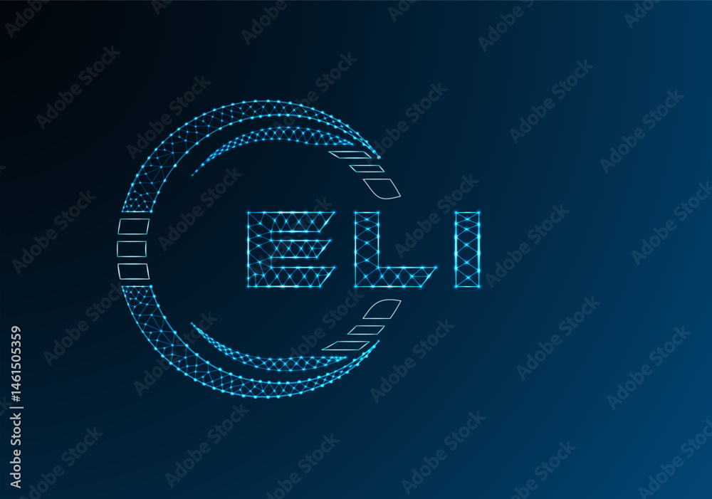 Obraz premium ELI low poly letter logo vector design. ELI lower poly logo design. Low poly logo.