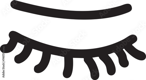 A single closed eye displays a delicate curved eyelid with prominent lashes.