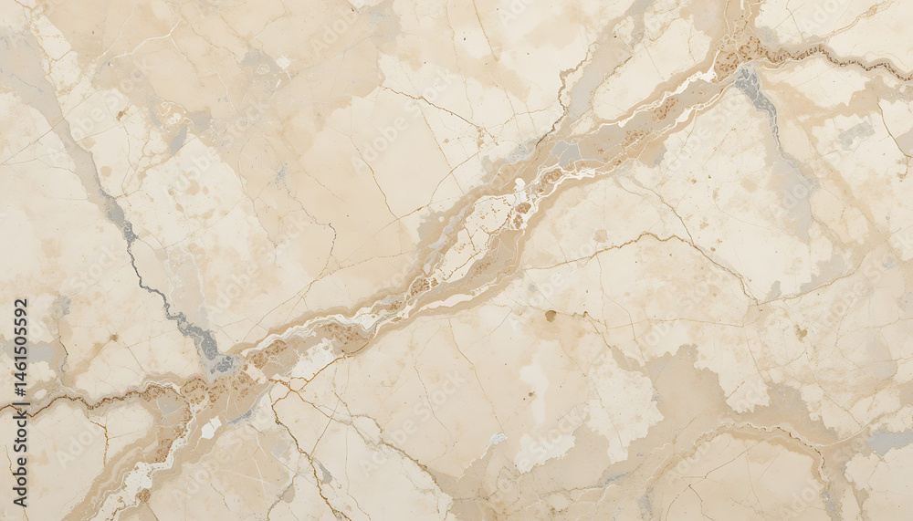 Naklejka premium Cream beige golden sand marble abstract background. Flowing mineral patterns. Polished glossy finish. Earth tone stone texture. Soft grain details. Subtle luxury shimmer veins blend shine