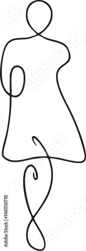 A single continuous depicts a stylized human figure in motion.