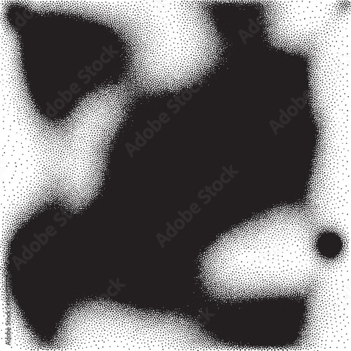 A dark amorphous shape dominates the  punctuated by a small white dot.