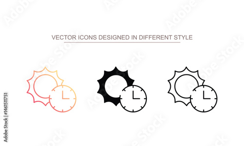 Sunbathing time icon design with white background stock illustration