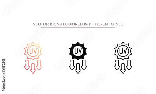 Uv rays icon design with white background stock illustration