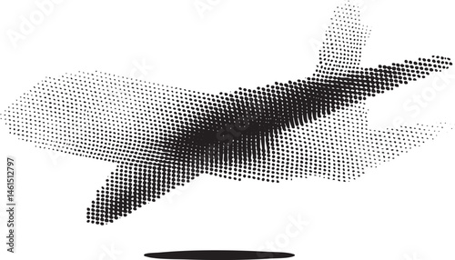 A stylized dotted whale gracefully floats against a dark backdrop.