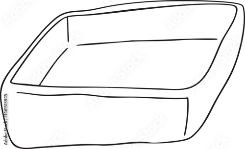 A simple outlined sketch of a car's rear passenger side window.
