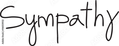 A handwritten word 'Sympathy' appears on a white background.
