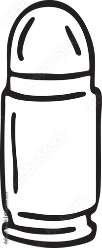 A simple outlined bullet cartridge is depicted.