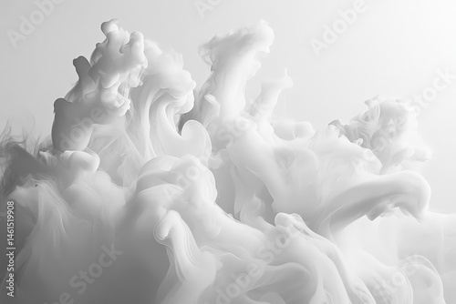 Abstract monochrome ink diffusion pattern design.