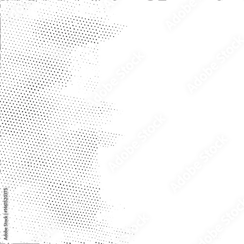 A blurred dynamic gradient of white dots transitions into a dark background.