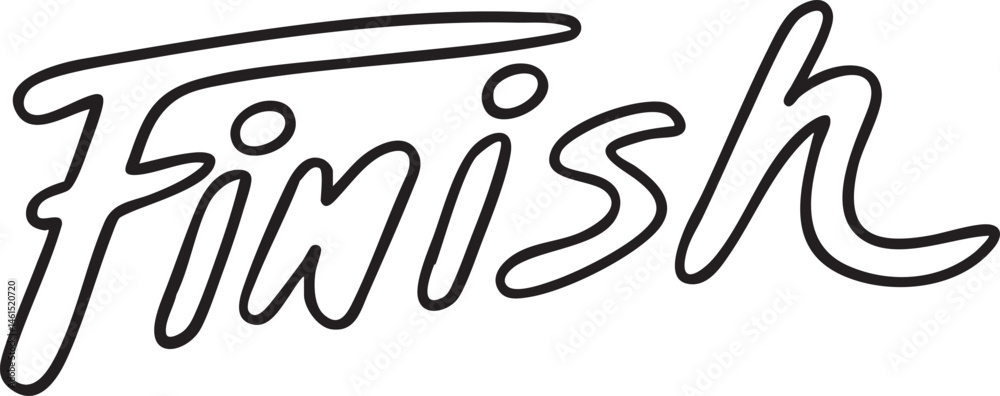 Obraz premium A stylized word 'Finish' is presented in a flowing script font.