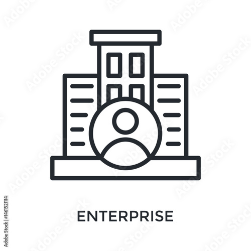 Enterprise Icon Outline Style. Vector Illustration For Graphic Design