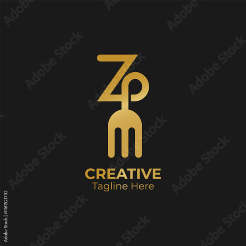 Letter Z fork logo design inspiration. Initial Letter Z fork logo icon. 