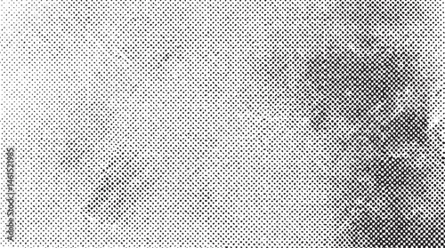 A grayscale portrait of a person's face is rendered with a dense pointillist