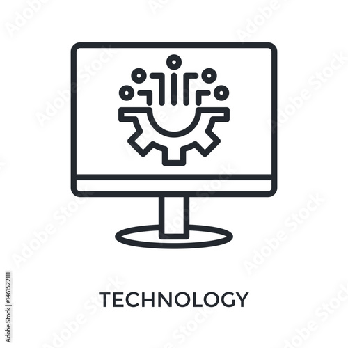 Technology Icon Outline Style. Vector Illustration For Graphic Design