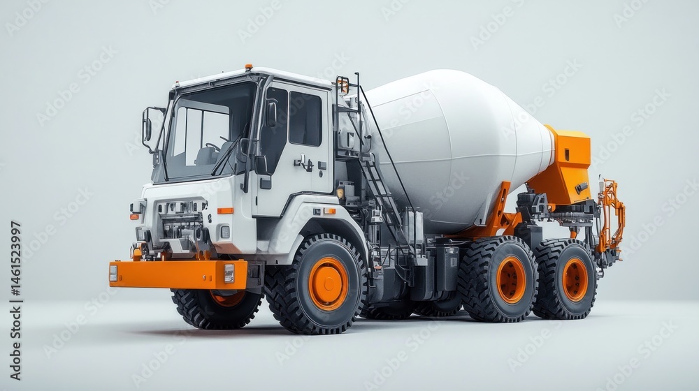 Fototapeta premium Modern Concrete Mixer Truck: A Powerful Machine for Construction