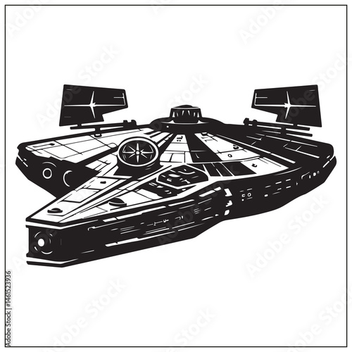 silhouette of a millennium falcon