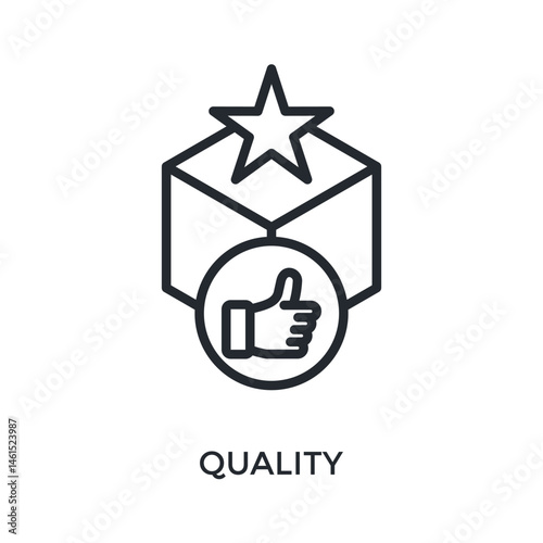 Quality Icon Outline Style. Vector Illustration For Graphic Design