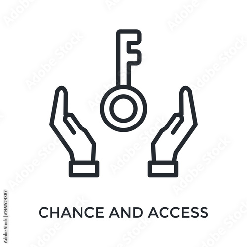 Chance And Access Icon Outline Style. Vector Illustration For Graphic Design