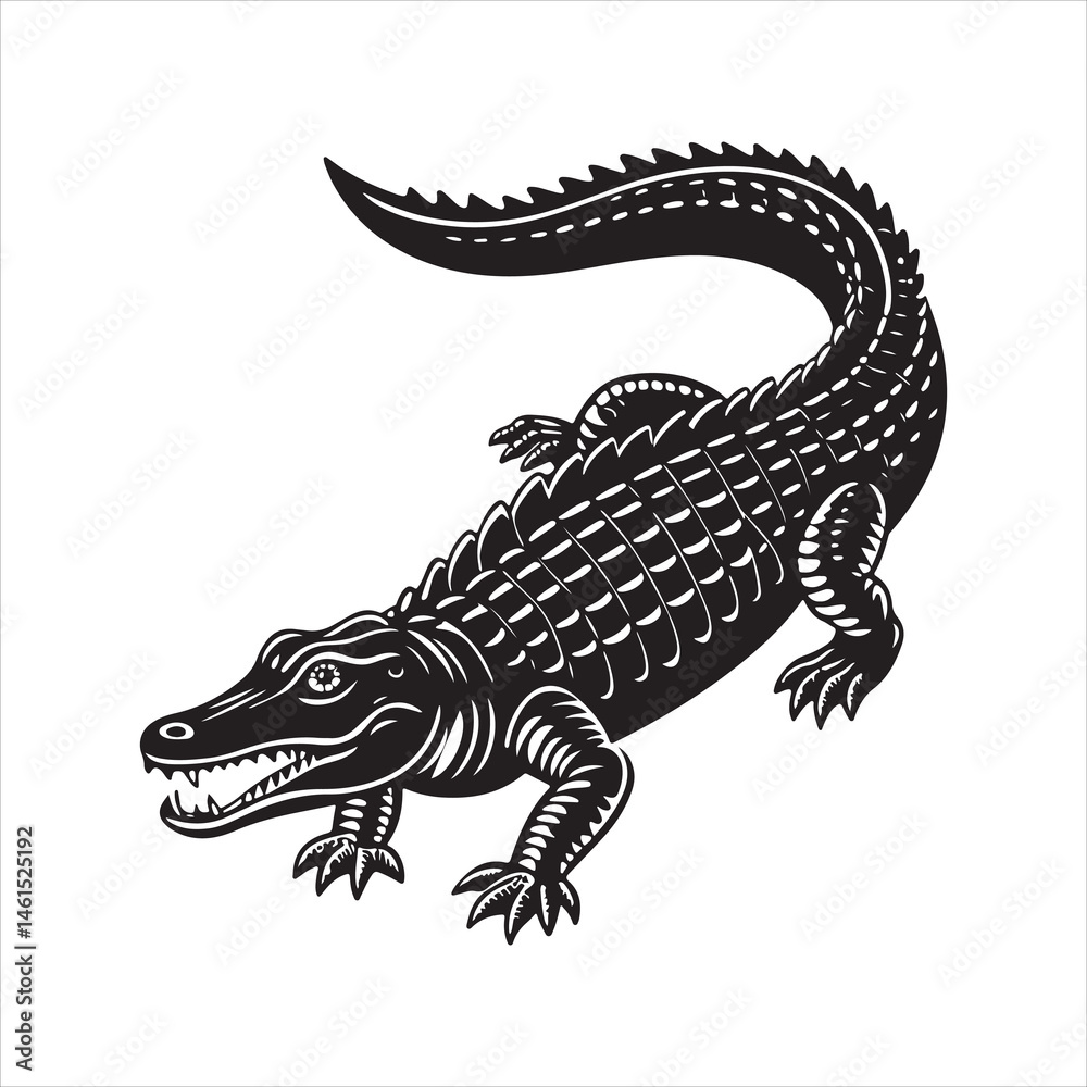 Obraz premium Nile crocodile silhouette vector