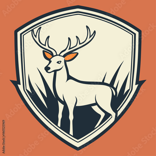 White tailed Deer Silhouette Vector  Festive Holiday Season Wildlife Design