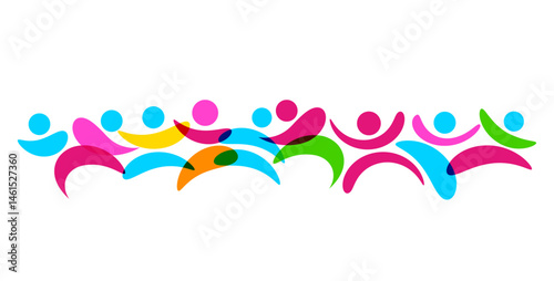 sagome, silhouette, forme, stilizzate, persone, che ballano, che saltano