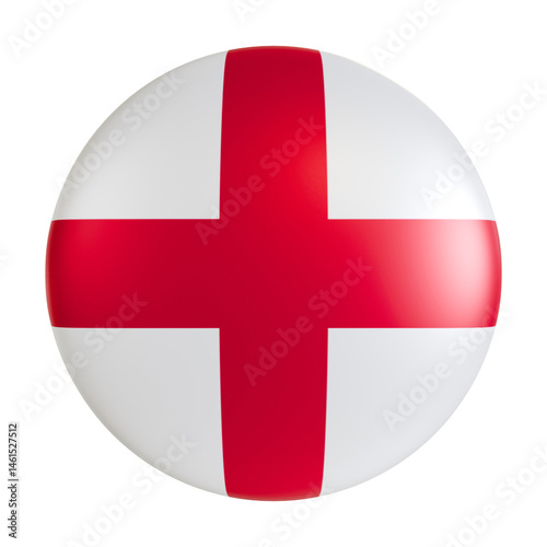 England flag 3d circle icon.