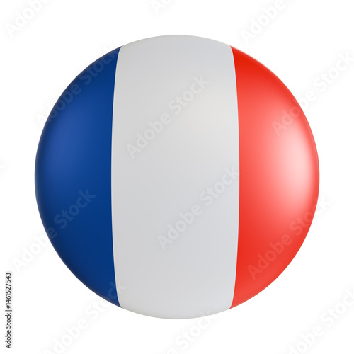 France flag 3d circle icon.