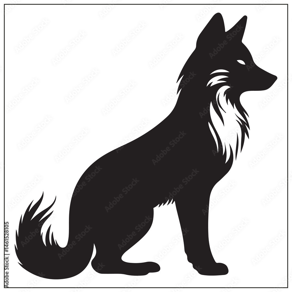 Fototapeta premium silhouette of a fox