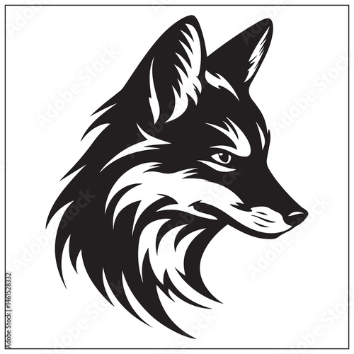 silhouette of a fox head