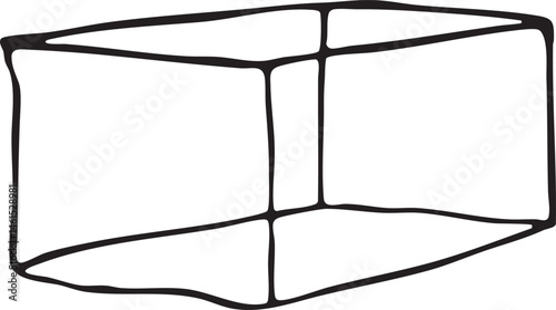 A simple isolated geometric form dominates the