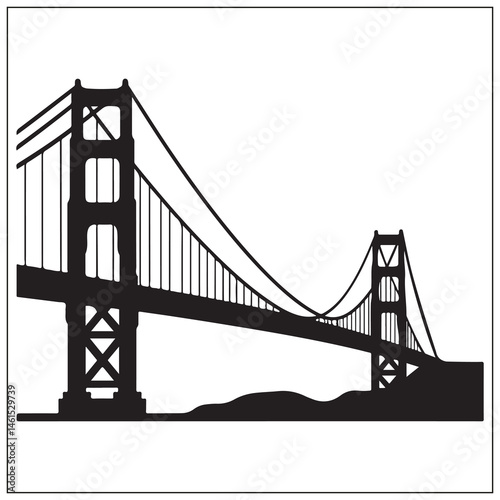 silhouette of a golden gate bridge