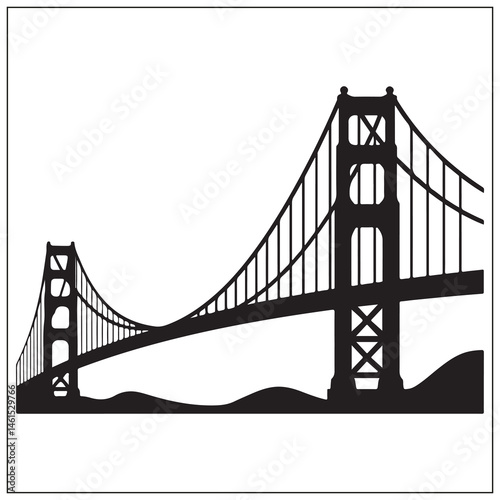 silhouette of a golden gate bridge
