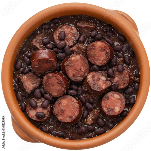 Delicious Feijoada Recipe Brazilian Black Bean Stew with Sausage  Authentic Food Photography isolated on Transparent Background