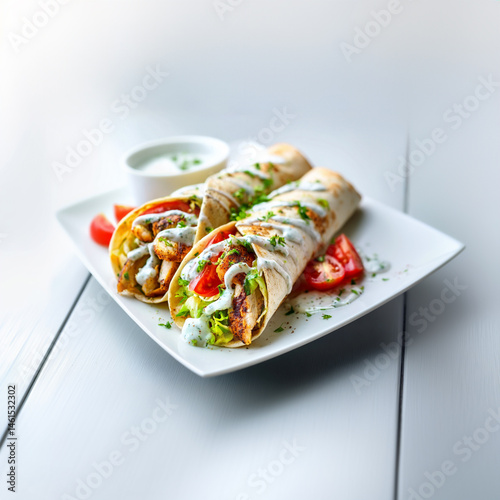 Chicken wraps on a plate