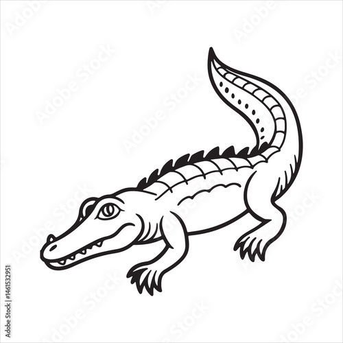 Nile crocodile silhouette vector