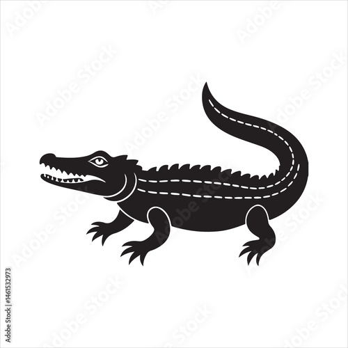 Nile crocodile silhouette vector