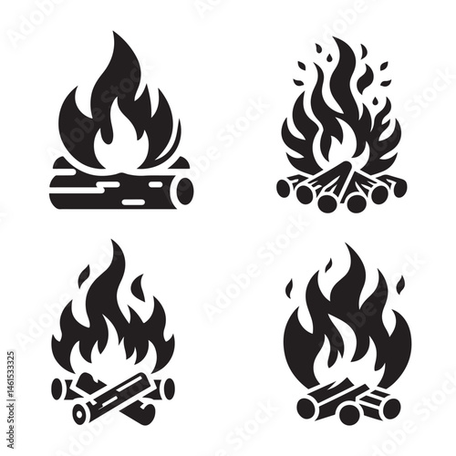 fire flames set