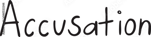 The word "Accusation" is presented on a white background with black