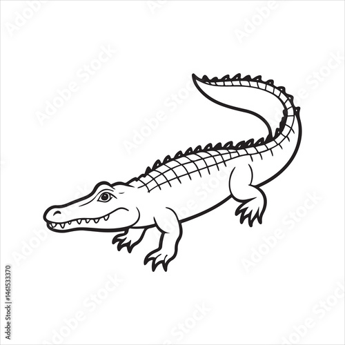 Nile crocodile silhouette vector