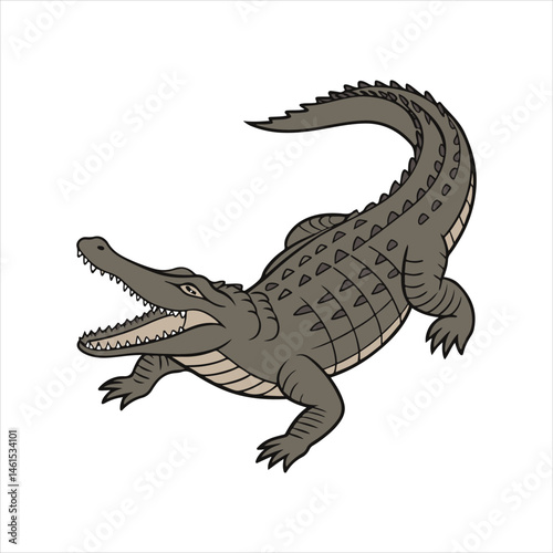 Nile crocodile silhouette vector