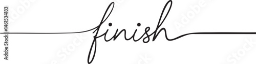 Elegant cursive word 'finish' appears on a black background with a subtle gradient.