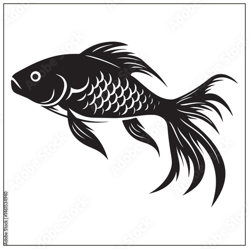 silhouette of a koi fish