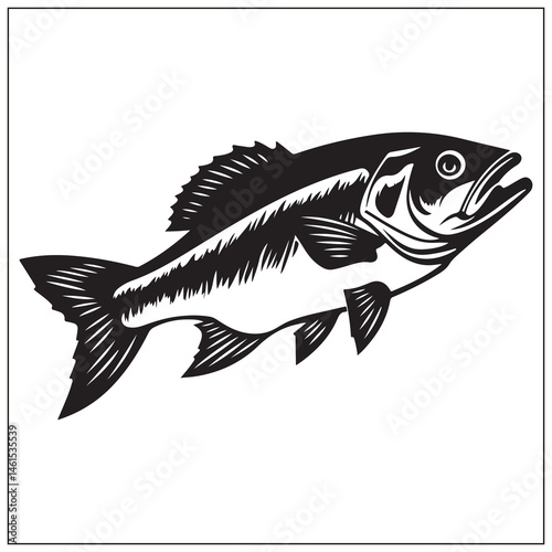 silhouette of a largemouth bass