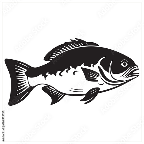silhouette of a largemouth bass