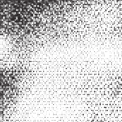 A gradient transition showcases a dense of black and white dots.