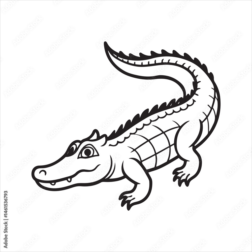 Fototapeta premium Nile crocodile silhouette vector