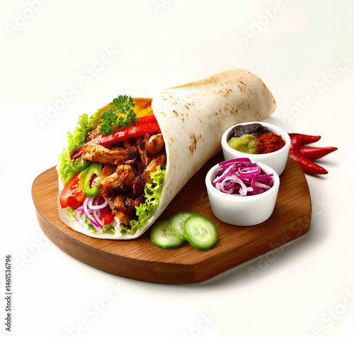 Chicken wrap on a plate