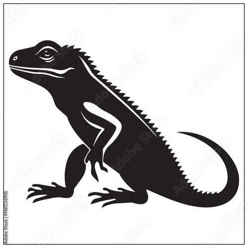 silhouette of a lizard