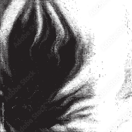 A woman's face is partially obscured by a textured dark shadow.